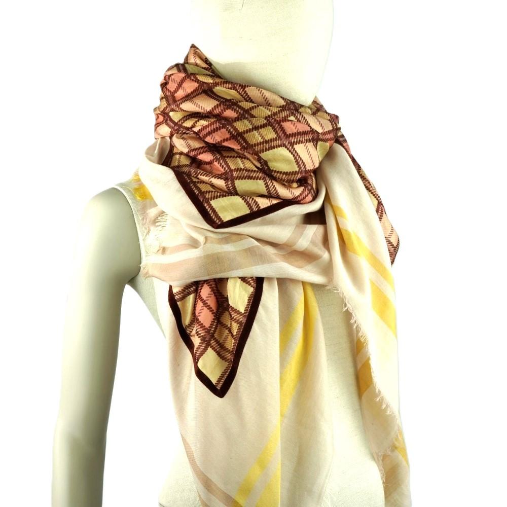 AHMADDY Baumwolle/Seide/Modal beige-rosa-gelb-grün